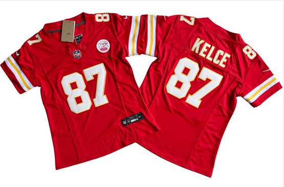 Women%27s Kansas City Chiefs #87 Travis Kelce Red 2023 F.U.S.E. Vapor Untouchable Limited Football Stitched Jersey(Run Small)->women nfl jersey->Women Jersey